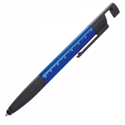 Niebieski Długopis plastikowy z linijką DAAN