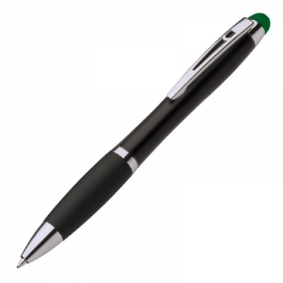 Zielony Długopis metalowy touch pen lighting logo LA NUCIA