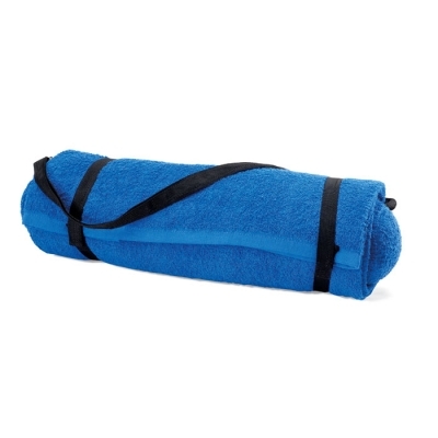 Niebieski Ręcznik plażowy z poduszką