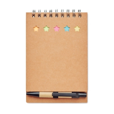 Beżowy Notes z długopisem oraz koloro
