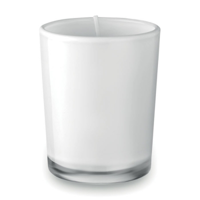 Biały Mała szklana świeca