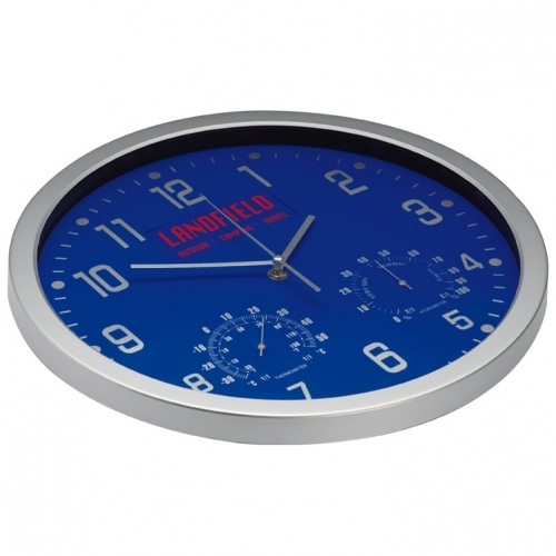 Niebieski Zegar ścienny średnica 35 cm