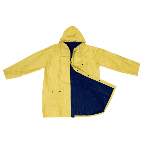 Żółto-granatowy Dwustronny płaszcz przeciwdeszczowy NANTERRE