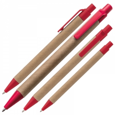 Czerwony Długopis ekologiczny BRISTOL