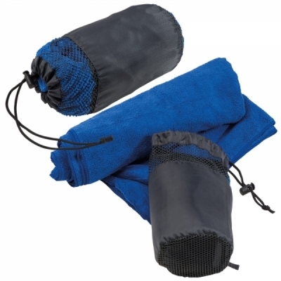 Niebieski Ręcznik z mikrofibry w etui PILAR