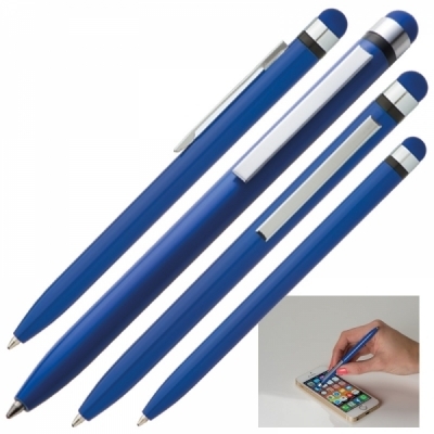 Niebieski Długopis plastikowy touch pen NOTTINGHAM