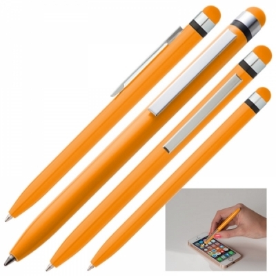 Pomarańczowy Długopis plastikowy touch pen NOTTINGHAM